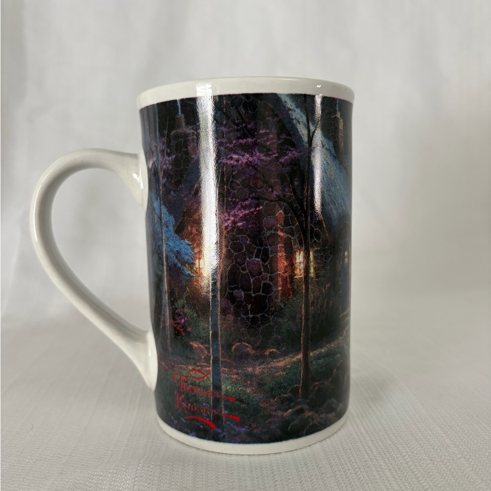 Thomas Kinkade Art Coffee Mug 2003 Cottage Bridge (F118)✨